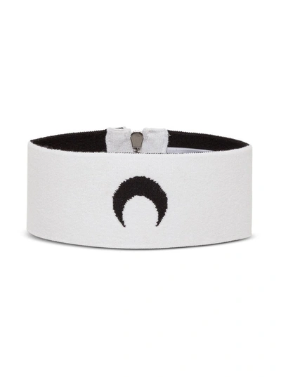 Shop Marine Serre Moon Knitted Choker Necklace In White