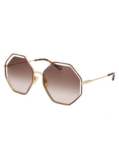 Shop Chloé Eyewear Octagonal Frame Sunglasses In Brown
