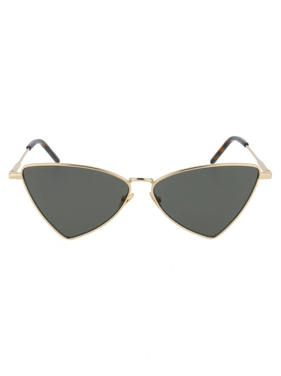Shop Saint Laurent Eyewear Geometric Frame Sunglasses In Gold
