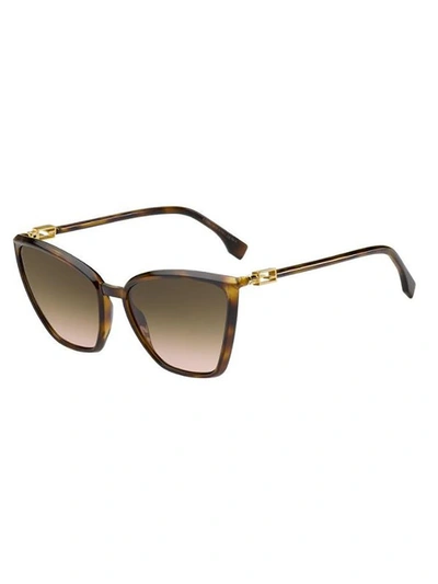 Shop Fendi Eyewear Cat Eye Sunglasses In Brown
