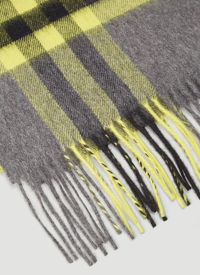 Shop Burberry Check Fringed Scarf In Multi
