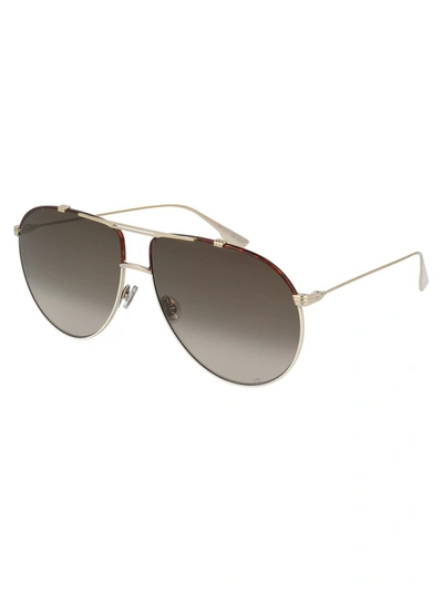 Shop Dior Eyewear Monsieur1 Aviator Sunglasses In Gold