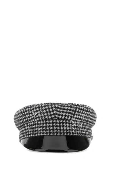 Shop Ruslan Baginskiy Houndstooth Baker Boy Hat In Multi