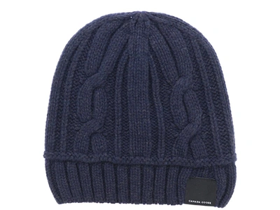 Shop Canada Goose Cable Knit Toque In Navy