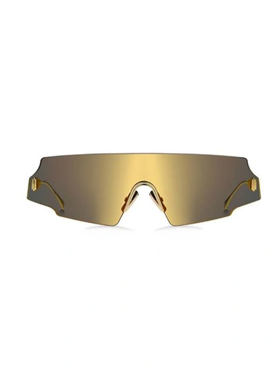 Shop Fendi Eyewear Shield Frame Sunglasses In Gold