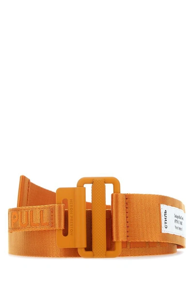 Shop Heron Preston Logo Jacquard Tape Belt In Orange