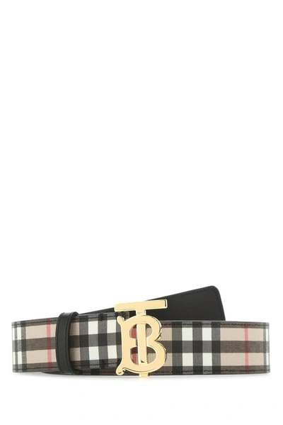 Shop Burberry Tb Check Buckle Belt In Multi