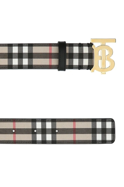 Shop Burberry Tb Check Buckle Belt In Multi