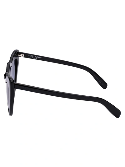 Shop Saint Laurent Eyewear Heart Shaped Sunglasses In Black