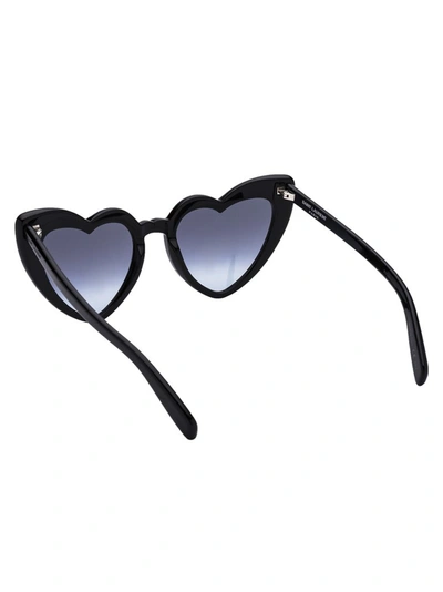 Shop Saint Laurent Eyewear Heart Shaped Sunglasses In Black