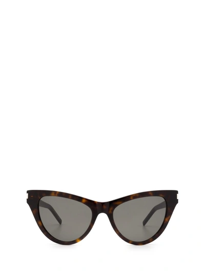 Shop Saint Laurent Eyewear Cat In Brown