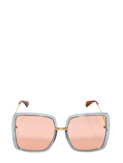 Shop Gucci Eyewear Oversized Square Frame Sunglasses In Blue