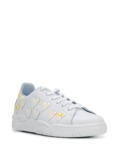 Shop Chiara Ferragni Roger Heart Appliqué Sneakers In White