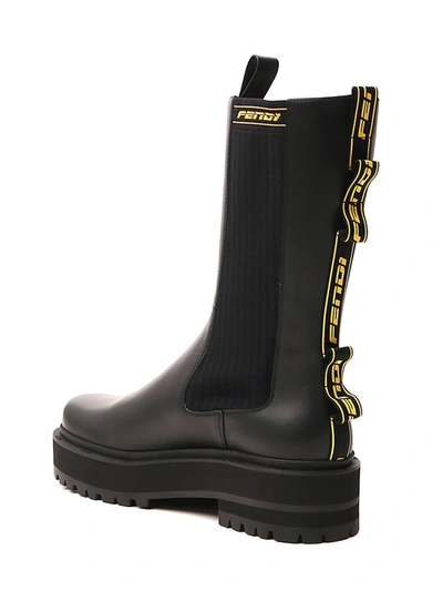 Shop Fendi Promenades Biker Boots In Black