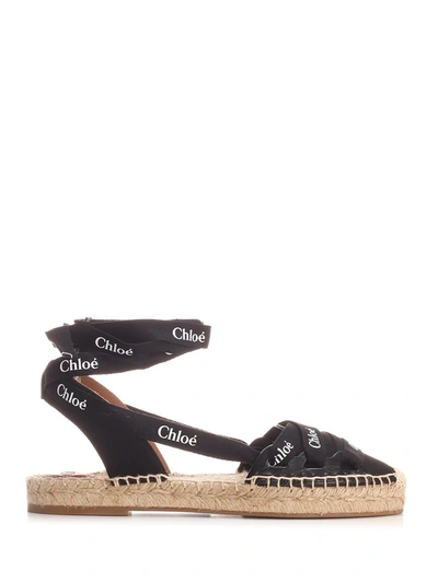 Shop Chloé Lauren Strapped Espadrilles In Black