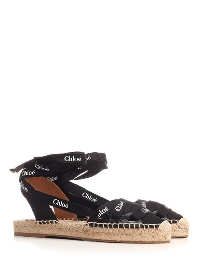 Shop Chloé Lauren Strapped Espadrilles In Black