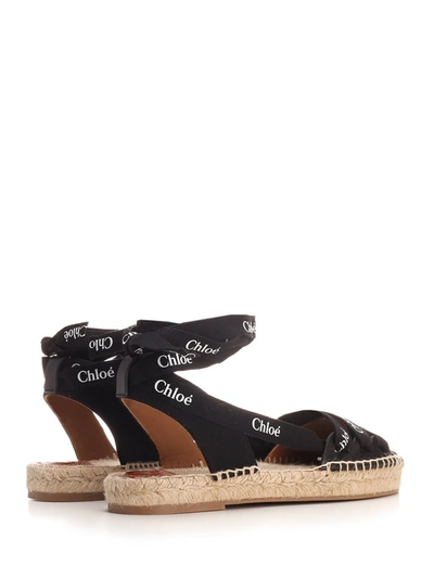 Shop Chloé Lauren Strapped Espadrilles In Black