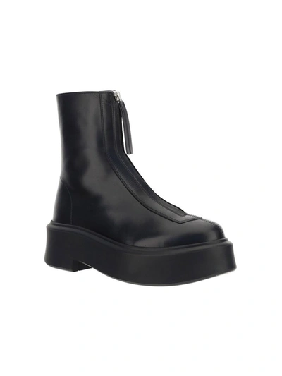 Shop The Row Zipped Ankle Boots In Black