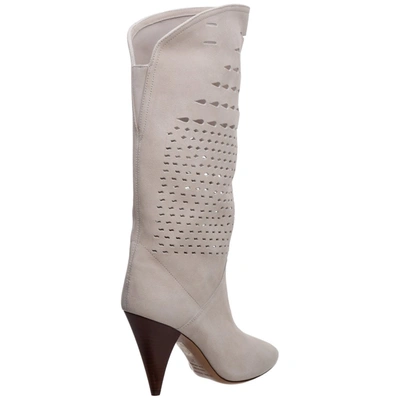Shop Isabel Marant Spike Heel Boots In White