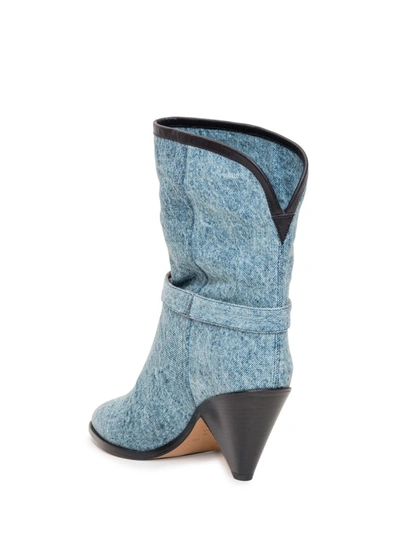 Shop Isabel Marant Denim Ankle Boots In Blue