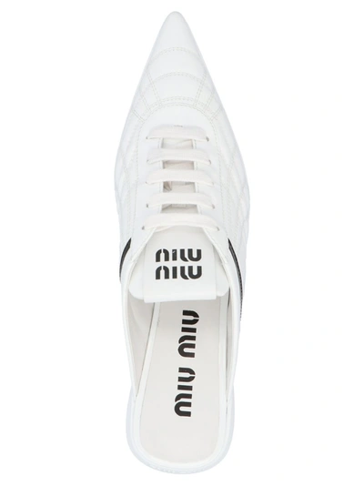 Shop Miu Miu Sneaker Mule Pumps In White