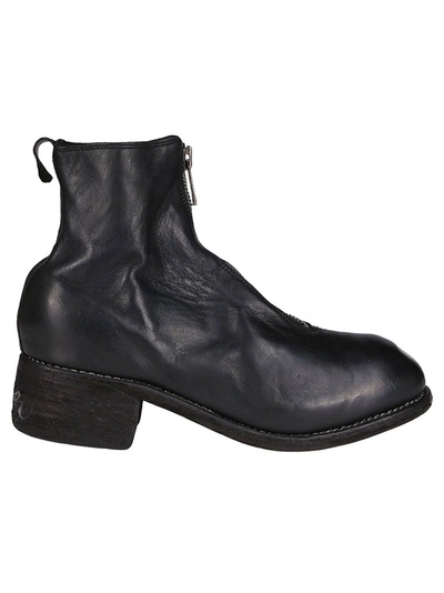Shop Guidi Pl1 Front Zipped Ankle Boots In Black