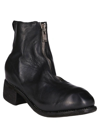 Shop Guidi Pl1 Front Zipped Ankle Boots In Black