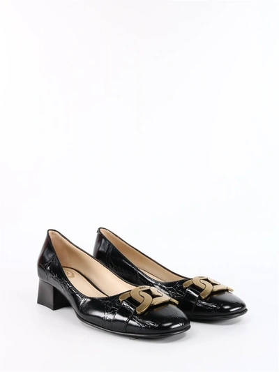 Shop Tod's Chain Embossed Pumps In Black