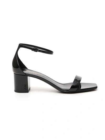 Shop Saint Laurent Block Heel Sandals In Black