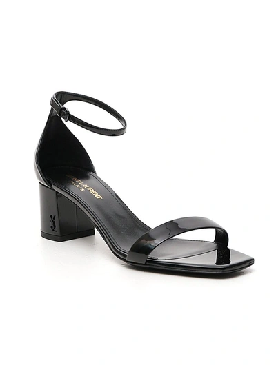 Shop Saint Laurent Block Heel Sandals In Black