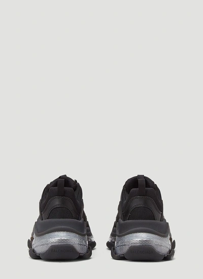 Shop Balenciaga Triple S Clear Sole Sneakers In Black