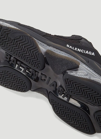 Shop Balenciaga Triple S Clear Sole Sneakers In Black