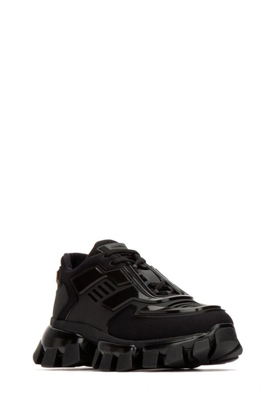 Shop Prada Cloudbust Thunder Sawtooth Sole Sneaker In Black