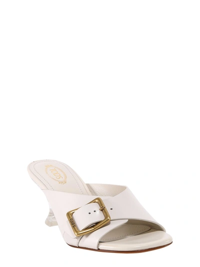 Shop Tod's Buckled Heeled Sandals In Beige