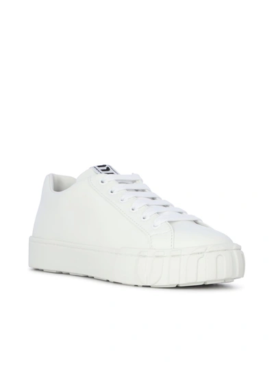 Shop Miu Miu Logo Patch Sneakers In White