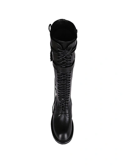 Shop Ann Demeulemeester High Combat Boots In Black