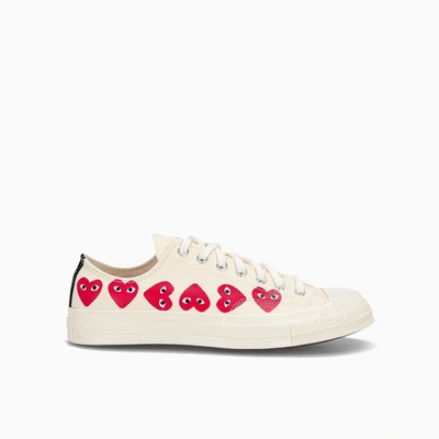 Shop Comme Des Garçons Play X Converse Chuck Taylor Heart 1970s Sneakers In White