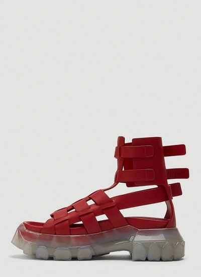 Shop Rick Owens Tractor Sandals In Red