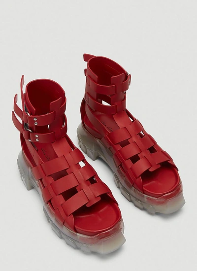 Shop Rick Owens Tractor Sandals In Red