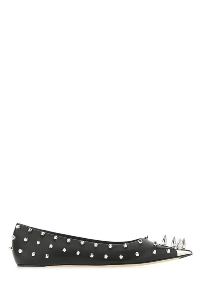 Shop Alexander Mcqueen Studded Ballerina Flats In Black