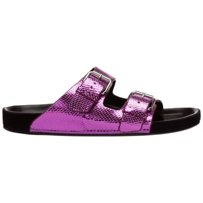 Shop Isabel Marant Lennyo Sandals In Purple