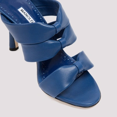 Shop Manolo Blahnik Gyrica Pumped Sandals In Blue