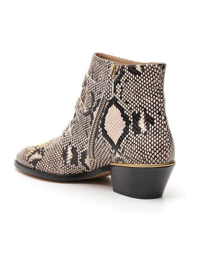 Shop Chloé Susanna Animal Print Ankle Boots In Multi