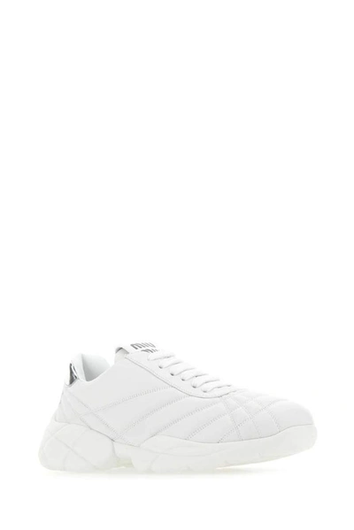 Shop Miu Miu Panelled Sneakers In White