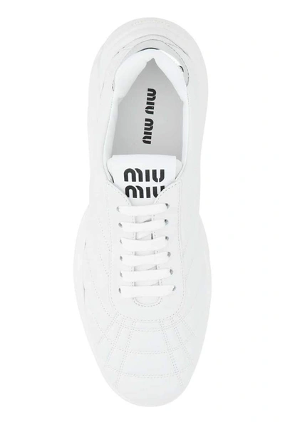 Shop Miu Miu Panelled Sneakers In White