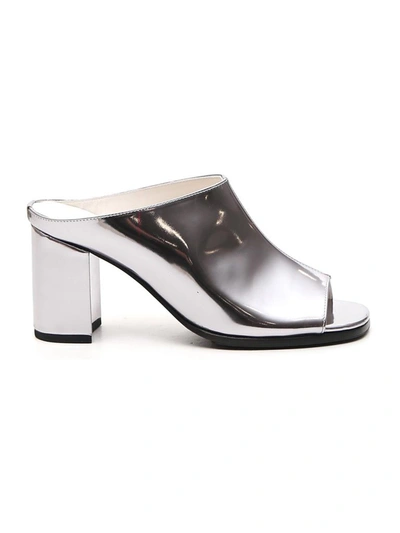 Shop Junya Watanabe Block Heel Sandals In Silver