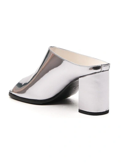 Shop Junya Watanabe Block Heel Sandals In Silver