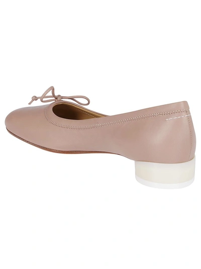 Shop Mm6 Maison Margiela Bow Detail Ballerina Shoes In Pink