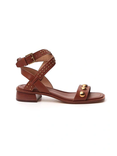 Michael Michael Kors Garner Studded Sandals In Brown ModeSens