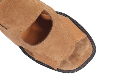 Shop Chloé Cut Out Detail Block Heel Sandals In Brown